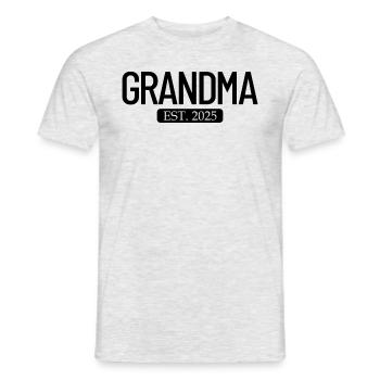 Oma Est. 2025 Neue Großelterner -Oma für Frauen - Männer T-Shirt - Grau meliert - Vorne - AI Model Male 178 dark (178cm)