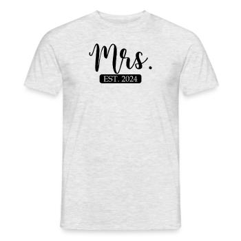 Frau Est. 2024 passendes Paar frisch verheiratet v - Männer T-Shirt - Grau meliert - Vorne - AI Model Male 178 dark (178cm)