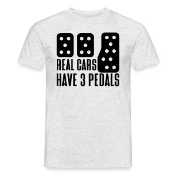 Echte Autos haben drei Pedale Carguy drei Pedalema - Männer T-Shirt - Grau meliert - Vorne - AI Model Male 178 dark (178cm)