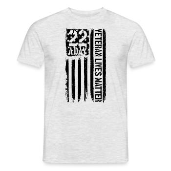 22 ein Tag Veteran Lives Matter Selbstmordbewussts - Männer T-Shirt - Grau meliert - Vorne - AI Model Male 178 dark (178cm)
