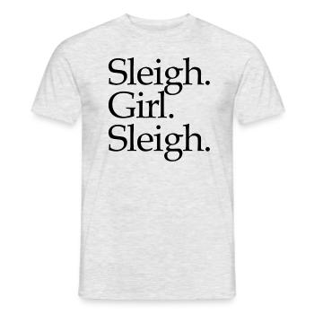 Schlittenmädchen Schlitten Weihnachten Schlitten d - Männer T-Shirt - Grau meliert - Vorne - AI Model Male 178 dark (178cm)