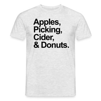 Äpfel pflücken Apfelwein und Donuts Apple Picking - Männer T-Shirt - Grau meliert - Vorne - AI Model Male 178 dark (178cm)
