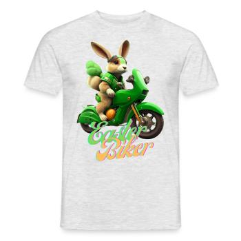 Easter Biker - The Easter Bunny becomes a biker - Men's T-Shirt - heather grey - Front - AI Model Male 178 dark (178cm)