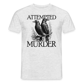 Versuchter Mord Edgar Allan Poe Mord an Krähen - Männer T-Shirt - Grau meliert - Vorne - AI Model Male 178 dark (178cm)