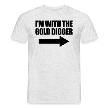 Ich mit dem goldenen Digger lustige passende Paare - Männer T-Shirt - Grau meliert - Vorne - AI Model Male 178 dark (178cm)