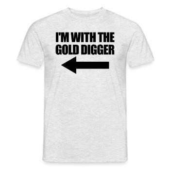 Ich mit dem goldenen Digger lustige passende Paare - Männer T-Shirt - Grau meliert - Vorne - AI Model Male 178 dark (178cm)