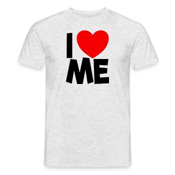 Ich liebe mich rotes Herz Selbstliebe Bestätigung - Männer T-Shirt - Grau meliert - Vorne - AI Model Male 178 dark (178cm)