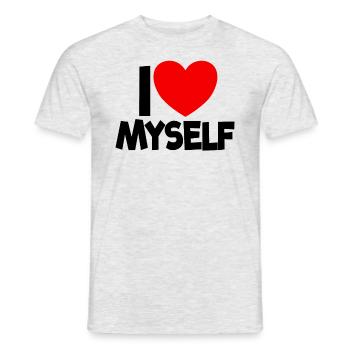 Ich liebe mich selbst rotes Herz Selbstliebe Bestä - Männer T-Shirt - Grau meliert - Vorne - AI Model Male 178 dark (178cm)
