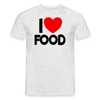 Ich liebe Essen rotes Herz Food Liebhaber Ich lieb - Männer T-Shirt - Grau meliert - Vorne - AI Model Male 178 dark (178cm)