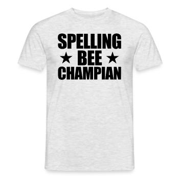 Spelling Bee Champian Misplaced Funny Sc - Men's T-Shirt - heather grey - Front - AI Model Male 178 dark (178cm)