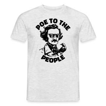 Poe zum Volk Mord an Krähen Edgar Allan Poe - Männer T-Shirt - Grau meliert - Vorne - AI Model Male 178 dark (178cm)