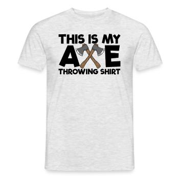 Dies ist mein Axtwurfs Hemd lustiges Axt werfen - Männer T-Shirt - Grau meliert - Vorne - AI Model Male 178 dark (178cm)