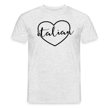 Italienischer Herz Fremdsprache Italienischer Lehr - Männer T-Shirt - Grau meliert - Vorne - AI Model Male 178 dark (178cm)