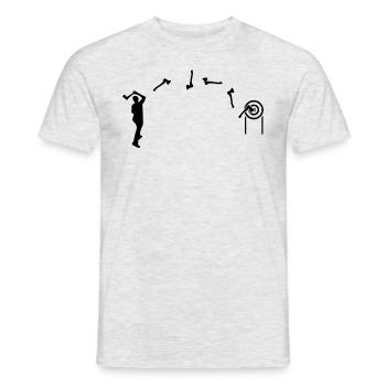 Axen werfen Axenwerfer Männer Axt werfen Geschenka - Männer T-Shirt - Grau meliert - Vorne - AI Model Male 178 dark (178cm)