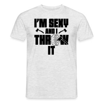 Ich bin sexy und ich werfe es lustige Frauen eines - Männer T-Shirt - Grau meliert - Vorne - AI Model Male 178 dark (178cm)