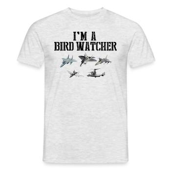 Ich bin ein Vogelbeobachter -Jets Flugzeugluftshow - Männer T-Shirt - Grau meliert - Vorne - AI Model Male 178 dark (178cm)