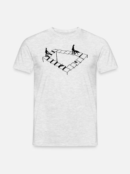 Optische Illusionsarchitekte Penrose Stufen Illusi - Männer T-Shirt - Grau meliert