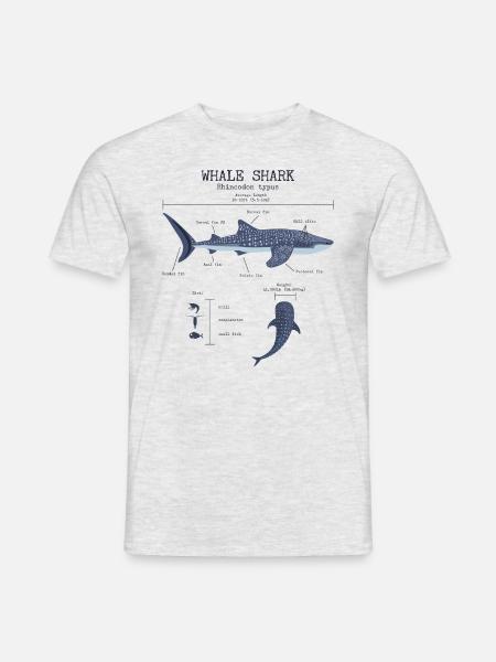 Whale Hai Anatomie Männer Kinderkinder Whale Hai - Männer T-Shirt - Grau meliert