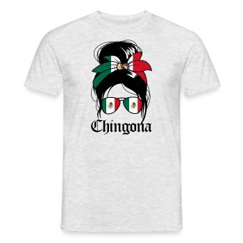 Chingona Latina Mexikanisches chaotisches Brötchen - Männer T-Shirt - Grau meliert - Vorne - AI Model Male 178 dark (178cm)