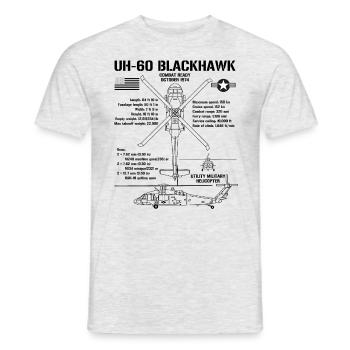 UH-60 Blackhawk Angriff Hubschrauberspezifikatione - Männer T-Shirt - Grau meliert - Vorne - AI Model Male 178 dark (178cm)
