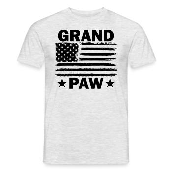 Opaw American Flag Vatertag Hunde Opa - Männer T-Shirt - Grau meliert - Vorne - AI Model Male 178 dark (178cm)