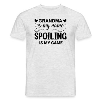 Oma ist mein Name verwöhnt ist meine Game OmaSpoil - Männer T-Shirt - Grau meliert - Vorne - AI Model Male 178 dark (178cm)