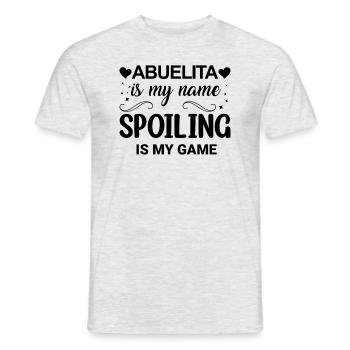 Abuelita ist mein Name Beute ist mein Spiel Abueli - Männer T-Shirt - Grau meliert - Vorne - AI Model Male 178 dark (178cm)