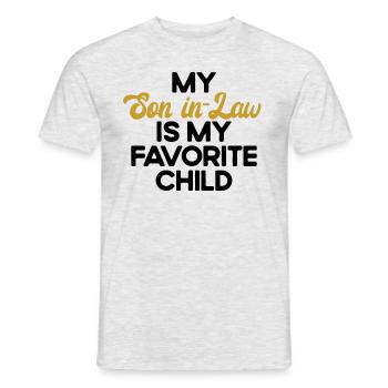 Mein Schwiegersohn ist mein Lieblingskindlustiges - Männer T-Shirt - Grau meliert - Vorne - AI Model Male 178 dark (178cm)