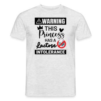 Warnung laktosefreier Prinzessin Laktose -Intolera - Männer T-Shirt - Grau meliert - Vorne - AI Model Male 178 dark (178cm)