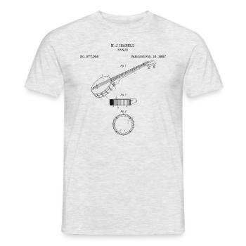 Banjo-Patent-Banjo-Spieler, Bluegrass-Musik-Banjo - Männer T-Shirt - Grau meliert - Vorne - AI Model Male 178 dark (178cm)