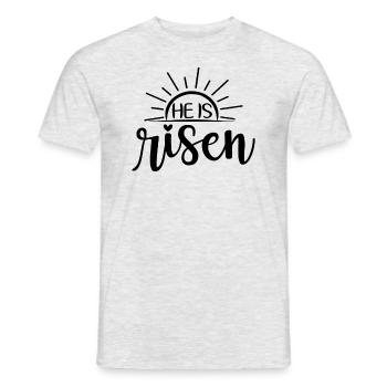 Er ist der auferstandene christliche Oster-Jesus b - Männer T-Shirt - Grau meliert - Vorne - AI Model Male 178 dark (178cm)