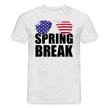 Frühlingsferien, patriotische USA-Flagge, Frühling - Männer T-Shirt - Grau meliert - Vorne - AI Model Male 178 dark (178cm)