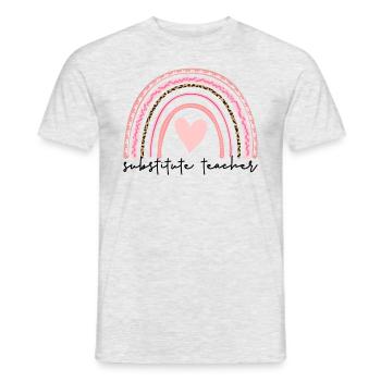 Vertretungslehrer Boho Rainbow Zurück zur Schule - Männer T-Shirt - Grau meliert - Vorne - AI Model Male 178 dark (178cm)