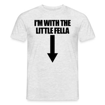 Ich bin mit The Little Fella Arrow Down Herren - Männer T-Shirt - Grau meliert - Vorne - AI Model Male 178 dark (178cm)