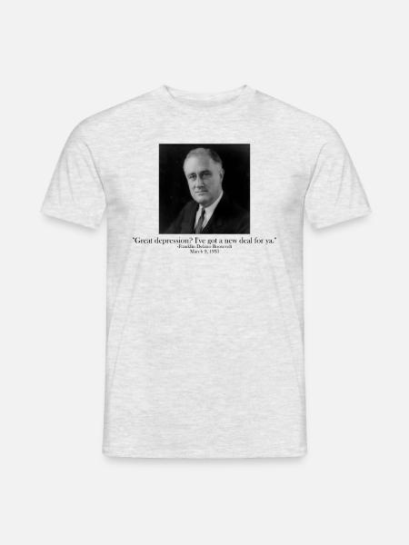 Große Depression Franklin Roosevelt New Deal Apush - Männer T-Shirt - Grau meliert