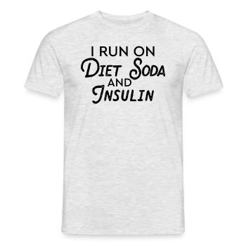 Ich trinke Diätlimonade und Insulin. Lustiger Diab - Männer T-Shirt - Grau meliert - Vorne - AI Model Male 178 dark (178cm)