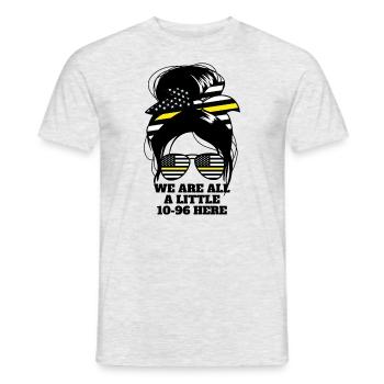 Wir sind alle ein bisschen 10-96 hier Damen Dispat - Männer T-Shirt - Grau meliert - Vorne - AI Model Male 178 dark (178cm)