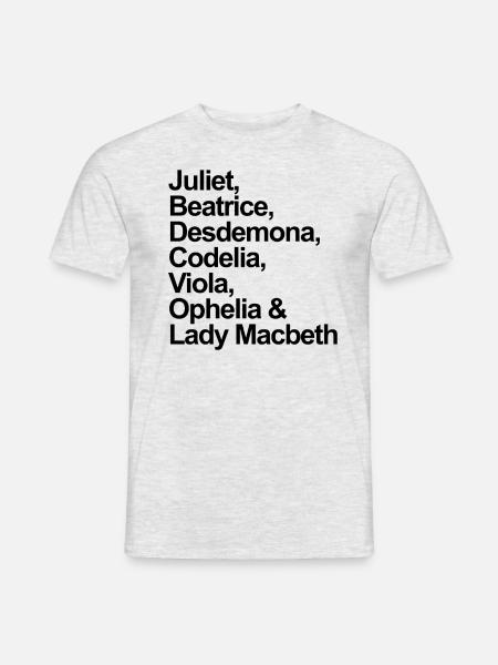 William Shakespeare Frauenfiguren Shakespeare - Männer T-Shirt - Grau meliert