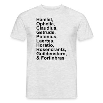 William Shakespeare Hamlet Charaktere ShakespeareW - Männer T-Shirt - Grau meliert - Vorne - AI Model Male 178 dark (178cm)