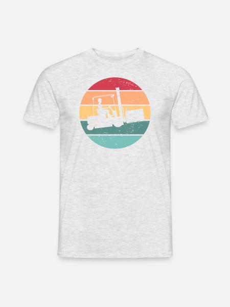Gabelstaplerfahrer Retro Sun Gabelstaplerfahrer - Männer T-Shirt - Grau meliert