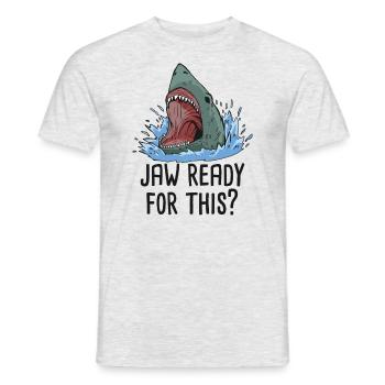 Jaw bereit für diesen Hai für Kinder, Mädchen und - Männer T-Shirt - Grau meliert - Vorne - AI Model Male 178 dark (178cm)