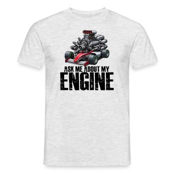 Ask me about my motor car, Guy Racer M - Men's T-Shirt - heather grey - Front - AI Model Male 178 dark (178cm)