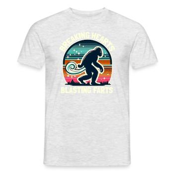 Brechende Herzen sprengen Fürze Valentine Bigfoot - Männer T-Shirt - Grau meliert - Vorne - AI Model Male 178 dark (178cm)
