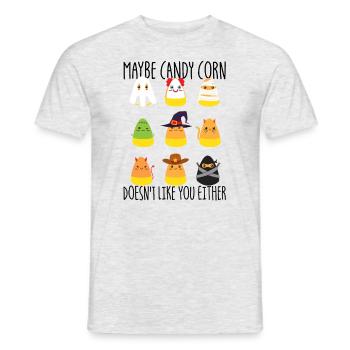 Vielleicht mag dich Candy Corn auch nicht, Candy C - Männer T-Shirt - Grau meliert - Vorne - AI Model Male 178 dark (178cm)