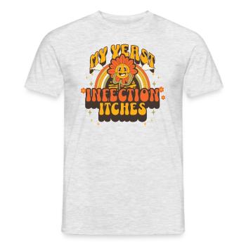 Meine Hefe-Infektion juckt für Frauen. Peinlich - Männer T-Shirt - Grau meliert - Vorne - AI Model Male 178 dark (178cm)