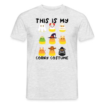 Das ist mein kitschiges Halloween-Kostüm für Kinde - Männer T-Shirt - Grau meliert - Vorne - AI Model Male 178 dark (178cm)