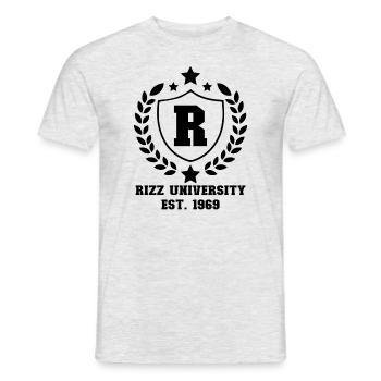 Rizz University Est. 1969 Rizz Academy Rizzler - Männer T-Shirt - Grau meliert - Vorne - AI Model Male 178 dark (178cm)