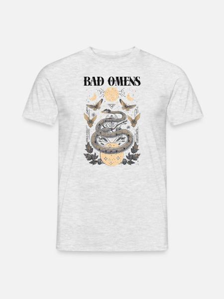 Schlechte Omens Schlange und Motten Schlechte Omen - Männer T-Shirt - Grau meliert