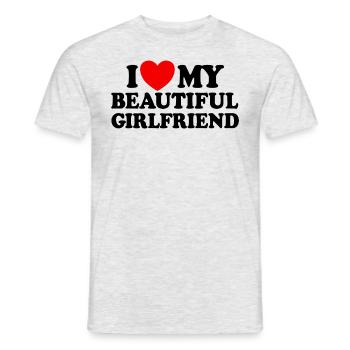J’adore ma belle copine - T-shirt homme - gris chiné - Devant - AI Model Male 178 dark (178cm)