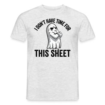 Halloween Ghost Je n’ai pas le temps pour ce blabla - T-shirt homme - gris chiné - Devant - AI Model Male 178 dark (178cm)